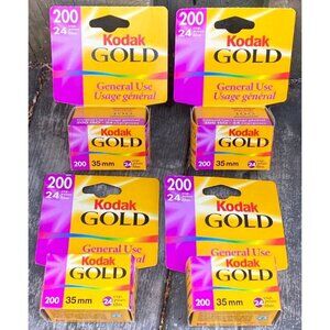 BRAND NEW SEALED LOT OF 4 Kodak Gold 200 35mm film 24 exp film General Purpose